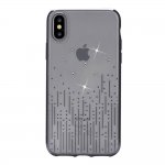 Devia Crystal Meteor Case - силиконов (TPU) калъф за iPhone XS, iPhone X (с кристали Сваровски) (черен) 1