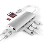 Satechi USB-C Aluminum Multiport 4K Adapter v2 - мултифункционален хъб за свързване на допълнителна периферия за компютри с USB-C (сребрист) 1
