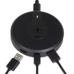 Torrii Bolt Wireless Charging Hub - поставка (пад) за безжично захранване за QI съвместими устройства и зареждане на до още 3 устройства чрез кабел (черен) 2