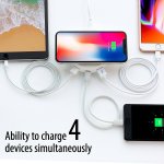 Torrii Bolt Wireless Charging Hub - поставка (пад) за безжично захранване за QI съвместими устройства и зареждане на до още 3 устройства чрез кабел (бял) 4