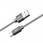 Verus Type-C Cable 3.0 - плетен USB-C кабел за мобилни устройства с USB-C стандарт (тъмносив) 1
