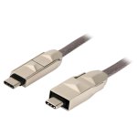 4smarts 6in1 ComboCord Cable - качествен многофункционален кабел за microUSB, Lightning и USB-C стандарти (сив) 2