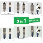4smarts 6in1 ComboCord Cable - качествен многофункционален кабел за microUSB, Lightning и USB-C стандарти (сив) 3