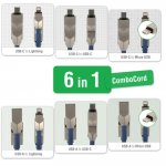4smarts 6in1 ComboCord Cable - качествен многофункционален кабел за microUSB, Lightning и USB-C стандарти (сив) 3