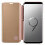 Samsung Clear View Stand Cover EF-ZG960CFEGWW - оригинален кейс с поставка, през който виждате информация от дисплея за Samsung Galaxy S9 (златист) 2