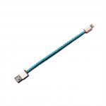 PlusUs LifeStar Handcrafted Lightning Cable - ръчно изработен сертифициран Lightning кабел за iPhone, iPad и iPod (25см.) (светлосин-златист) 2