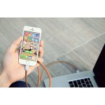 PlusUs LifeStar Handcrafted Lightning Cable - ръчно изработен сертифициран Lightning кабел за iPhone, iPad и iPod (1 м.) (сребрист-кафяв) 2