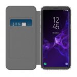 Incipio NGP Folio Case - удароустойчив хоризонтален кожен калъф, тип портфейл за Samsung Galaxy S9 (сив-прозрачен) 1