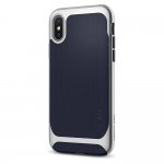 Spigen Neo Hybrid Case - хибриден кейс с висока степен на защита за iPhone XS, iPhone X (син-сребрист)  4