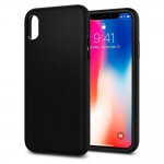 Spigen Liquid Air Case - тънък качествен термополиуретанов кейс за iPhone XS, iPhone X (черен-мат)  1