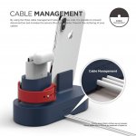 Elago Trio Charging Hub - силиконова поставка за зареждане на iPhone, Apple Watch и Apple AirPods (тъмносиня) 3