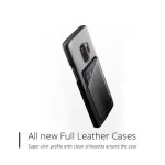 Mujjo Leather Wallet Case - кожен (естествена кожа) кейс с джоб за кредитна карта за Samsung Galaxy S9 (черен) 1