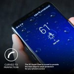 Prodigee 3D Super Glass - калено стъклено защитно покритие за дисплея на Samsung Galaxy S8 (прозрачен-черен) 3