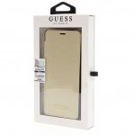 Guess Iridescent Book Case - дизайнерски кожен калъф, тип портфейл за Samsung Galaxy S9 (златист) 3