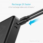 Anker PowerCore Elite 20000 mAh Power Bank с PowerIQ - преносима външна батерия с 3 USB изхода за зареждане и 2 microUSB входа за презареждане (черен) 1