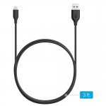 Anker Powerline Lightning cable - сертифициран Lightning кабел за iPhone, iPad и iPod с Lightning (0,9 м) (тъмносив) 5