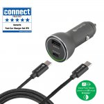 4smarts Fast Car Charger Set iPD - зарядно за кола с USB-C кабел за устройства с USB-C порт (черен) 1