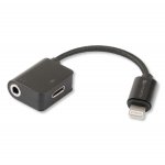 4smarts Lightning to Lightning & 3.5mm Audio Splitter SoundSplit - Lightning адаптер към 3.5 аудио изход и Lightning изход (12см) (черен) 1
