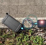 4smarts Solar Wireless Qi Power Bank TitanPack 20,000mAh - соларна удароустойчива външна батерия с безжично зареждане, три USB изхода и LED фенер  6