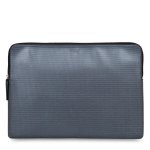 Knomo Laptop Leather Embossed Sleeve 15 - луксозен кожен калъф с цип за преносими компютри до 15 инча (сребрист) 1