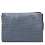 Knomo Laptop Leather Embossed Sleeve 15 - луксозен кожен калъф с цип за преносими компютри до 15 инча (сребрист) 3