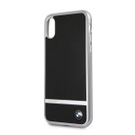 BMW Signature Aluminium Stripe Silicone Hard Case - твърд силиконов кейс за iPhone XS, iPhone X (черен) 2