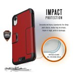 Urban Armor Gear Metropolis - удароустойчив хибриден кейс тип портфейл за iPhone XR (червен) 8
