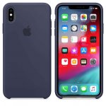 Apple Silicone Case - оригинален силиконов кейс за iPhone XS Max (тъмносин) 3