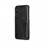 Bugatti Londra Full Grain Case - кожен (естесвена кожа) кейс с джоб за кредитна карта за iPhone XS, iPhone X (черен) 1