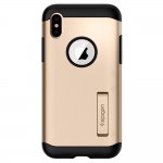 Spigen Slim Armor Case - хибриден кейс с поставка и най-висока степен на защита за iPhone XS Max (златист) 1