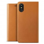Verus Genuine Leather Diary Case - кожен калъф (естествена кожа), тип портфейл за iPhone XS Max (кафяв) 2