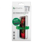 4smarts 360° Premium Protection Set with Easy-Assist - тънък силиконов кейс и стъклено покритие с черна рамка и извити ръбове за дисплея на iPhone XR (с рамка за поставяне) (прозрачен) 4