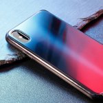 Baseus Glass Sparkling Case - силиконов (TPU) калъф със стъклен гръб за iPhone X (черен) 4