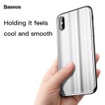 Baseus Glass Sparkling Case - силиконов (TPU) калъф със стъклен гръб за iPhone X (бял) 3