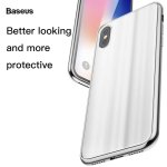 Baseus Glass Sparkling Case - силиконов (TPU) калъф със стъклен гръб за iPhone X (бял) 1