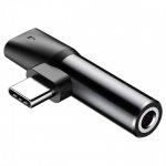 Baseus USB-C + 3.5 mm Adapter - USB-C адаптер за свързване на мобилни устройства (USB-C мъжко) към USB-C (женско) и 3.5 мм аудио вход 1