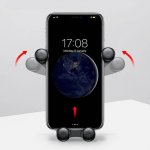 Baseus Emoticon Gravity Car Mount - поставка за радиатора на кола за смартфони с дисплеи до 6 инча (черна) 6