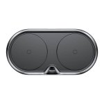 Baseus Dual Wireless Charger - двойна поставка (пад) с Fast Charge технология за безжично зареждане за Qi съвместими устройства (черен)  1