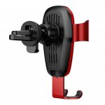 Baseus Metal Wireless Charger Gravity Car Mount - поставка за радиатора на кола с безжично зареждане за Qi съвместими смартфони (червен) 3