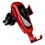 Baseus Metal Wireless Charger Gravity Car Mount - поставка за радиатора на кола с безжично зареждане за Qi съвместими смартфони (червен) 5