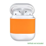 4smarts Wireless Charging Case - предпазен калъф за безжично зареждане за Apple Airpods (бял-оранжев) 2