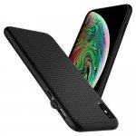 Spigen Liquid Air Case - тънък качествен термополиуретанов кейс за iPhone XS Max (черен)  2