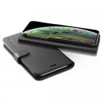Spigen Wallet S Case - кожен калъф, тип портфейл и поставка за iPhone XS, iPhone X (черен) 6