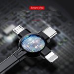 Baseus Little Octopus 3in1 Cable MicroUSB, USB-C and Lightning Connectors - качествен USB кабел с Lightning, microUSB и USB-C конектори (черен) 6