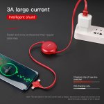 Baseus Little Octopus 3in1 Cable MicroUSB, USB-C and Lightning Connectors - качествен USB кабел с Lightning, microUSB и USB-C конектори (червен) 2