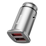 Baseus Dual QC 3.0 Car Charger - зарядно за кола с два USB изхода и технология за бързо зареждане (сребрист) 1