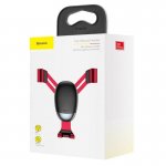Baseus Mini Gravity Car Vent Mount - поставка за радиатора на кола за смартфони с дисплеи до 6 инча (червена) 6