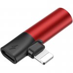 Baseus Lightning & Audio Adapter - Lightning адаптер с Lightning порт и 3.5 мм аудио вход за устройства с Lightning порт (червен) 7