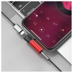 Baseus Lightning & Audio Adapter - Lightning адаптер с Lightning порт и 3.5 мм аудио вход за устройства с Lightning порт (червен) 4