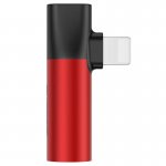 Baseus Lightning & Audio Adapter - Lightning адаптер с Lightning порт и 3.5 мм аудио вход за устройства с Lightning порт (червен) 1